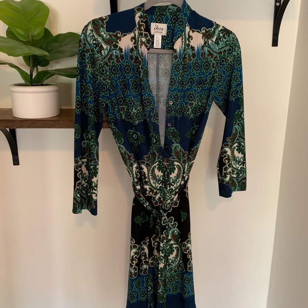 Floral Midi Button-Up Tie Dress